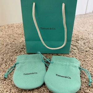 Tiffany & Co. Authentic Small Shopping bag and 2 small pouches NEW